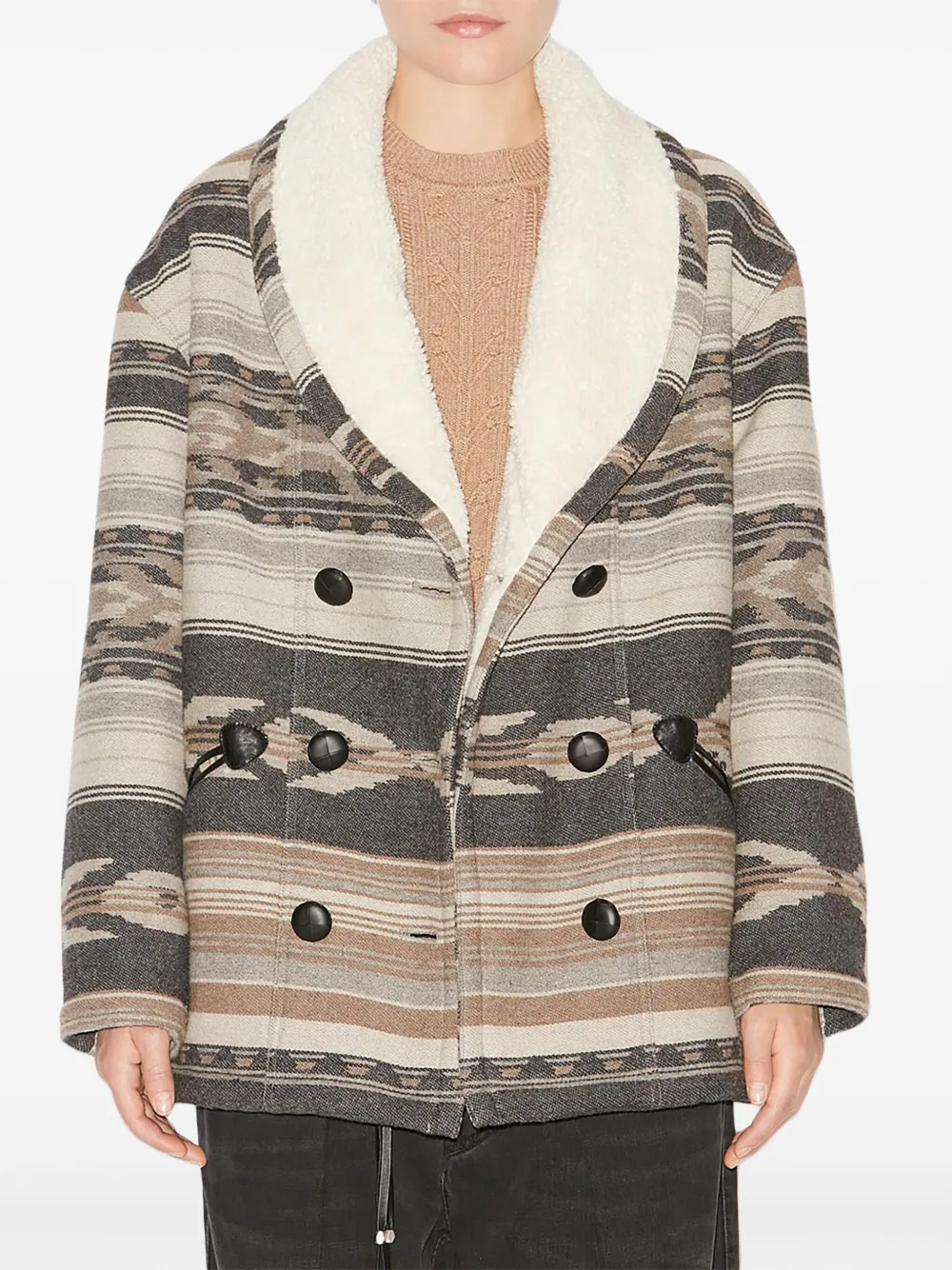 Isabel Marant Étoile Dorcas Double-breasted Coat In Neutrals