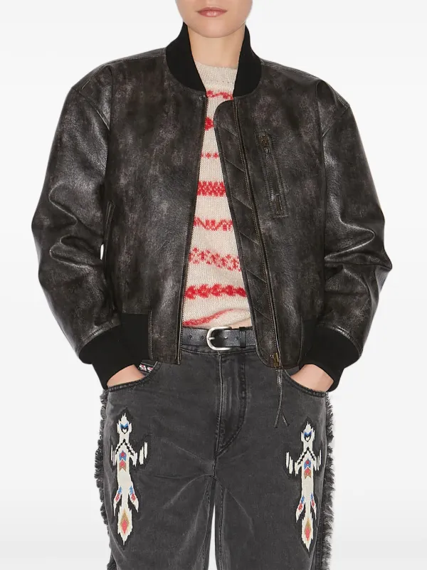 【Marant Etoile】 Crisley fauxレザーボンバージャケット MARANT ÉTOILE Crisley ボンバージャケット | ブラック