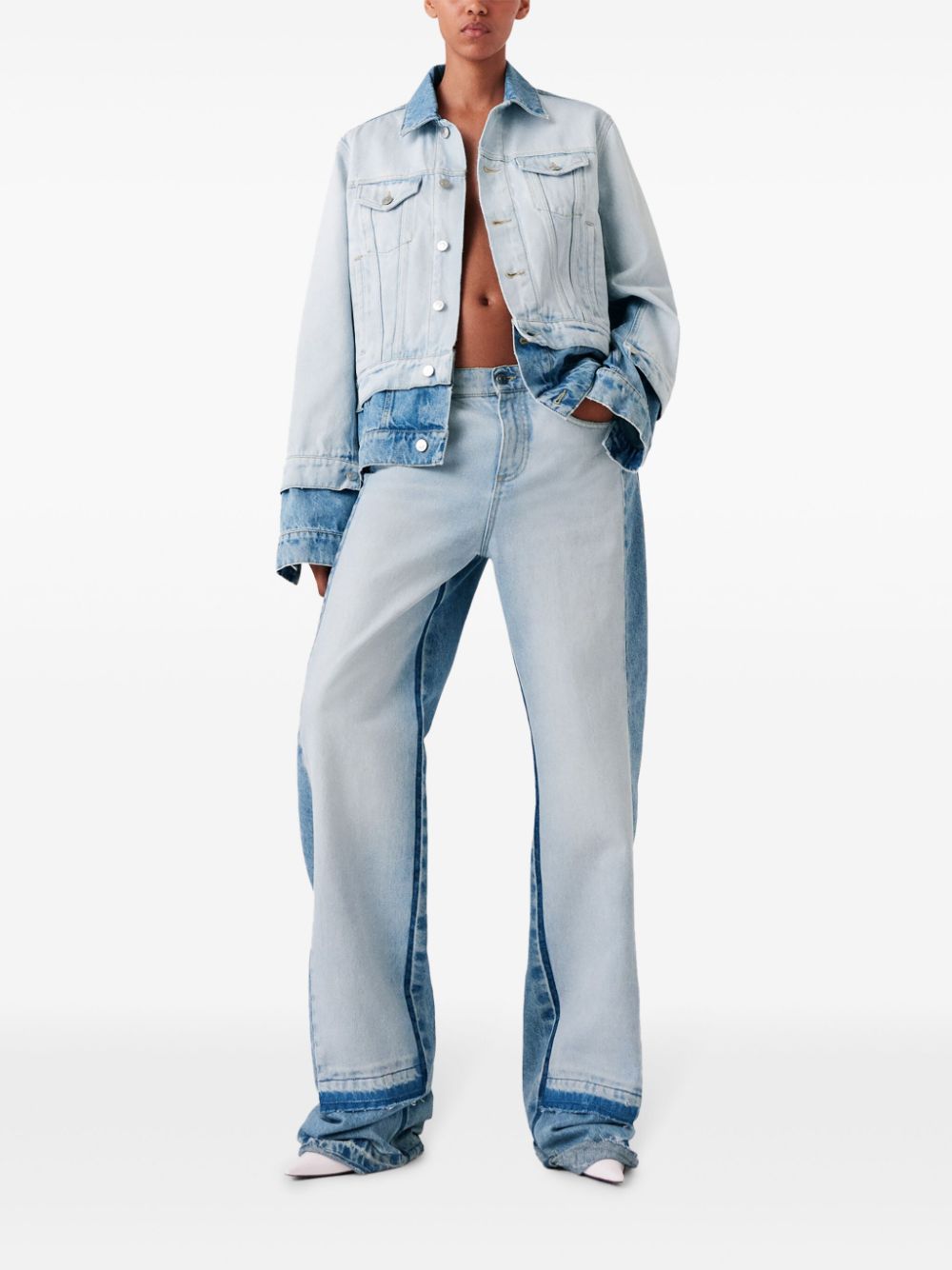 Stella McCartney Tweekleurige jeans - Blauw