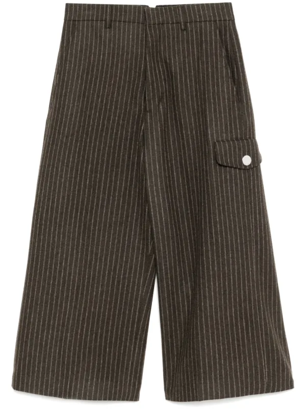 期間限定キャンペーン AMI Paris JP FARFETCH | ブラウン | クロップドパンツ ストライプ パンツ