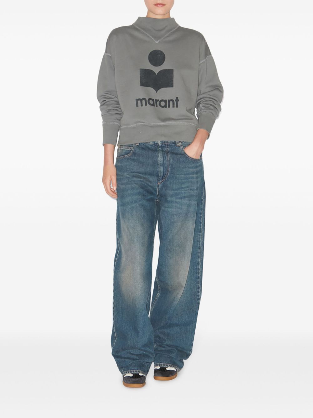 Shop Marant Etoile Moby Sweatshirt In Grey