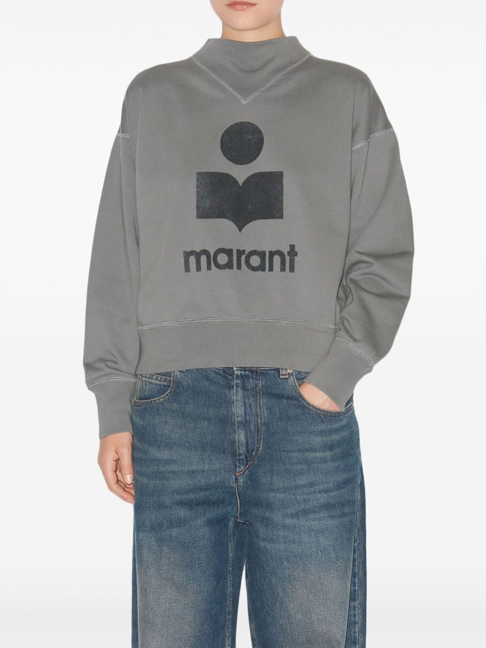 Shop Marant Etoile Moby Sweatshirt In Grey