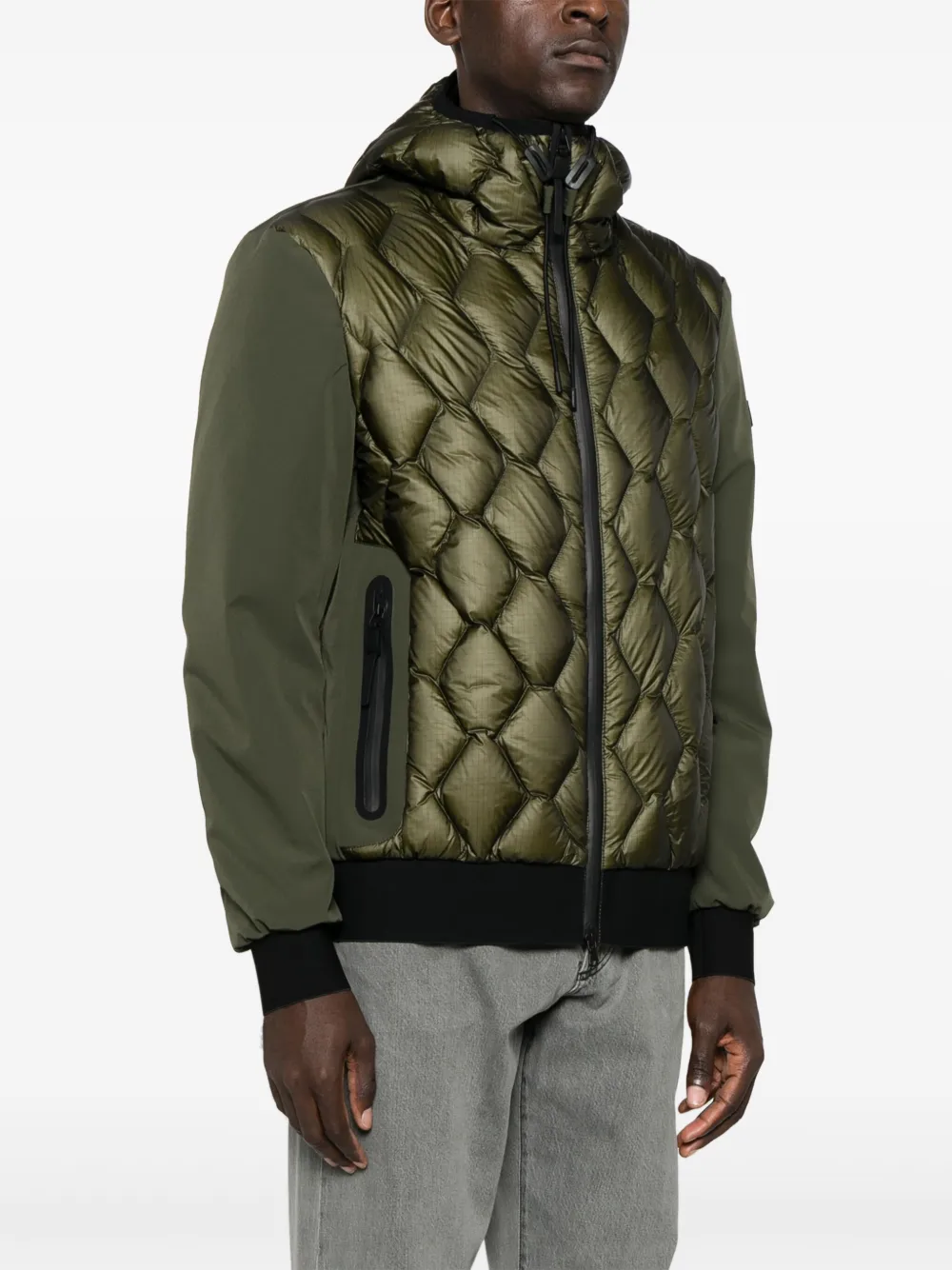 Peuterey Short Green Koons Down Jacket In Green