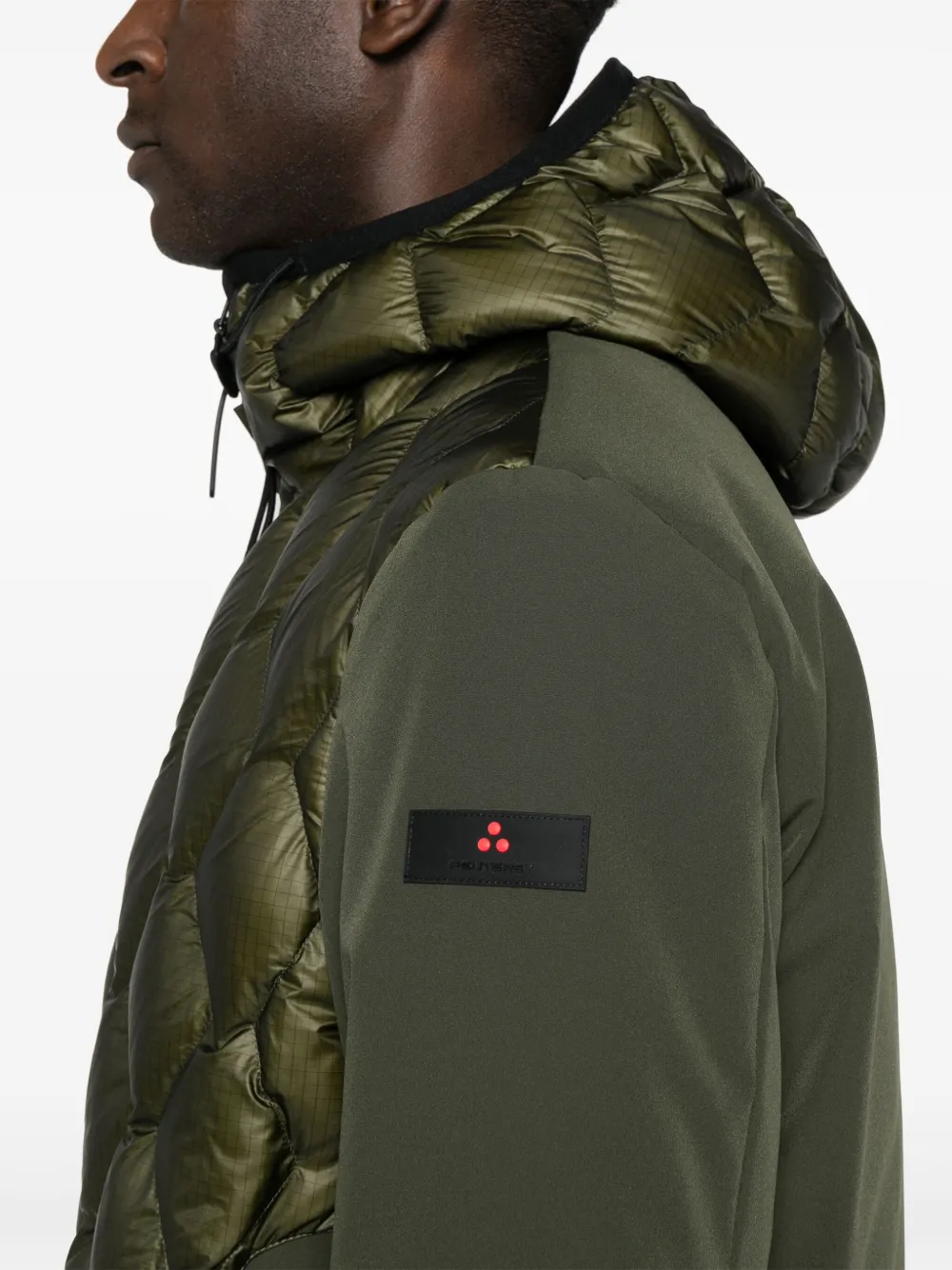Peuterey Short Green Koons Down Jacket In Green