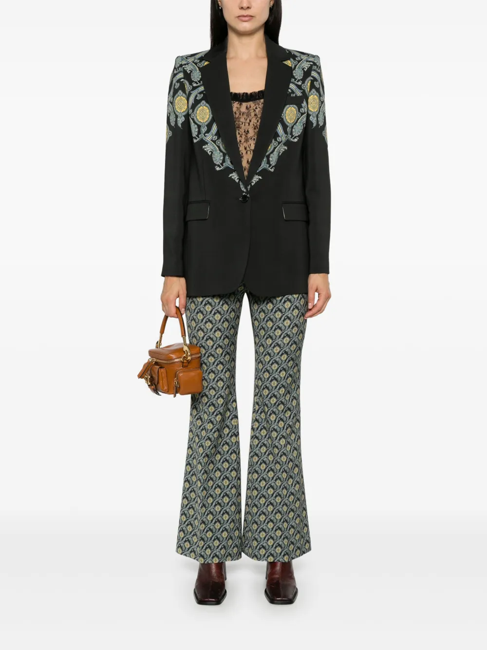 ETRO Broek met paisley-print - Zwart