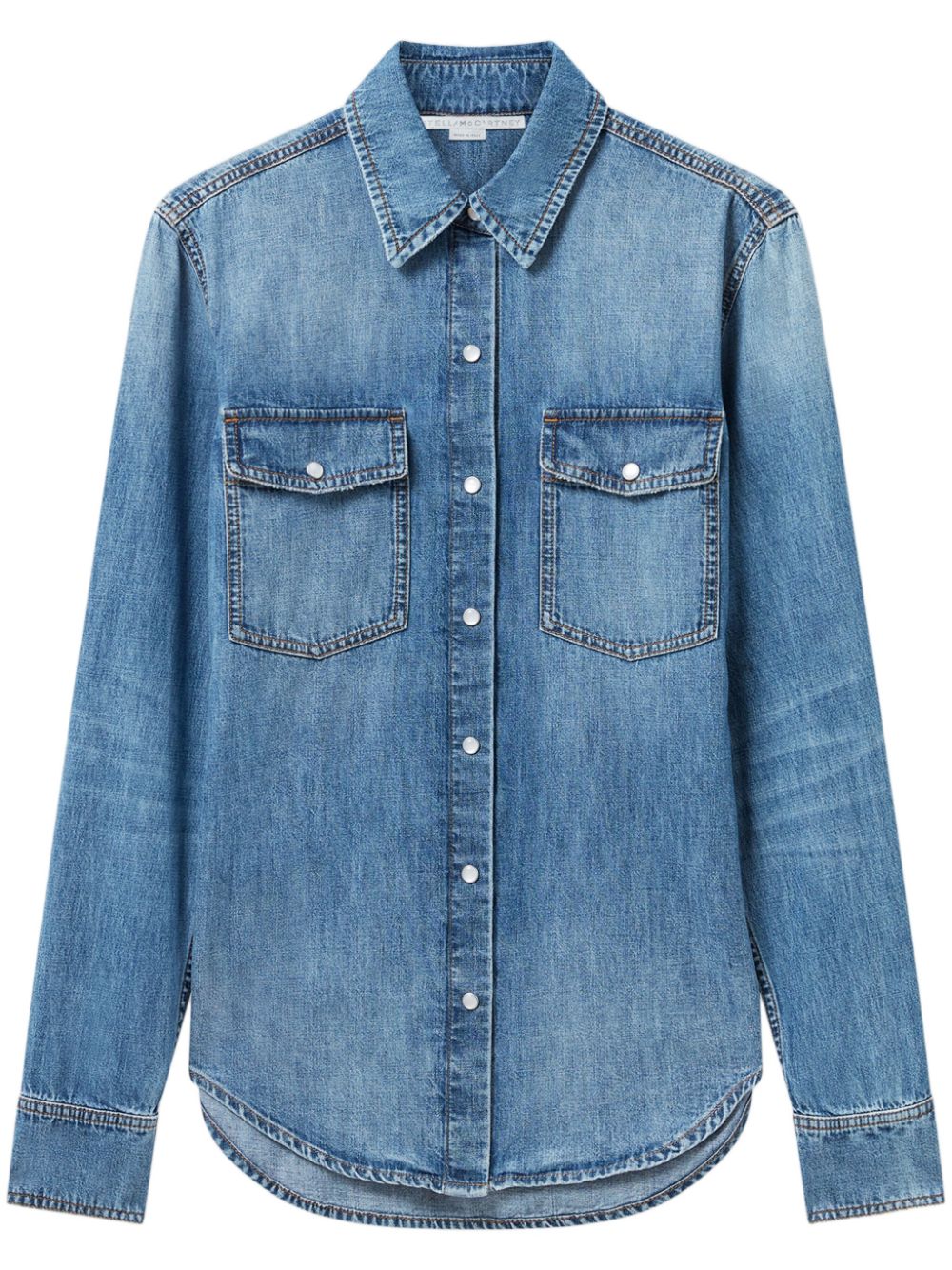 Stella McCartney logo-patch shirt - Blue