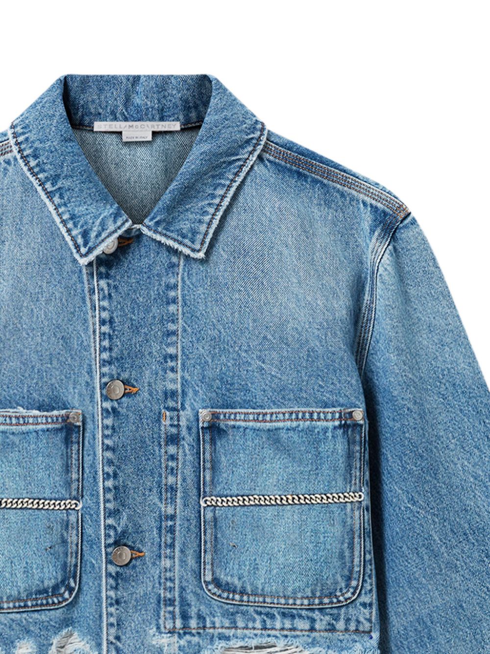 Stella McCartney Denim jack met kettingdetail - Blauw