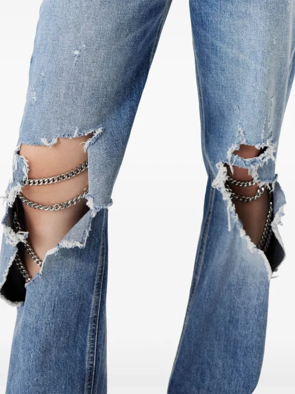 Stella McCartney chain-detailing Bootcut Jeans | Blue