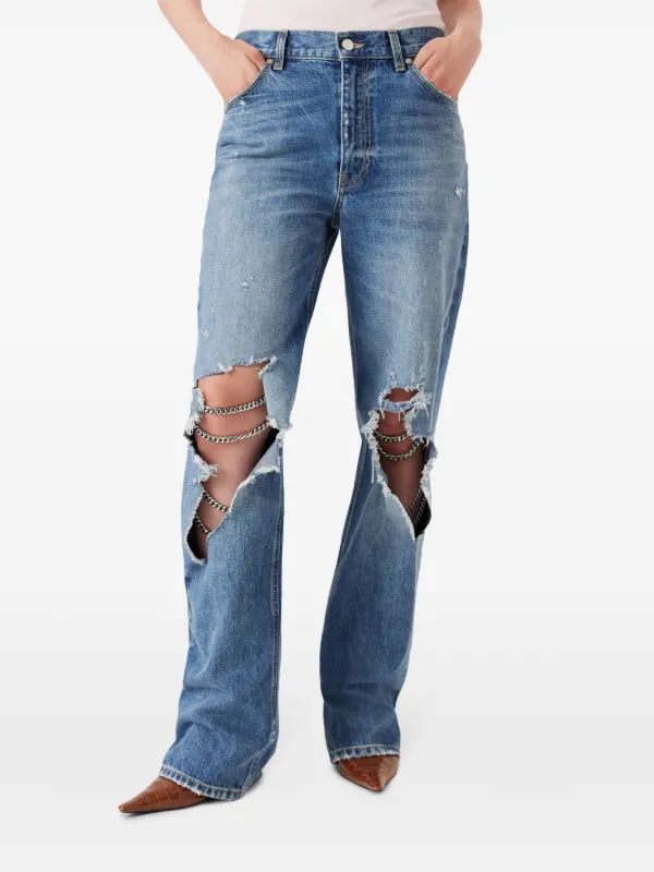 Stella McCartney chain-detailing Bootcut Jeans | Blue