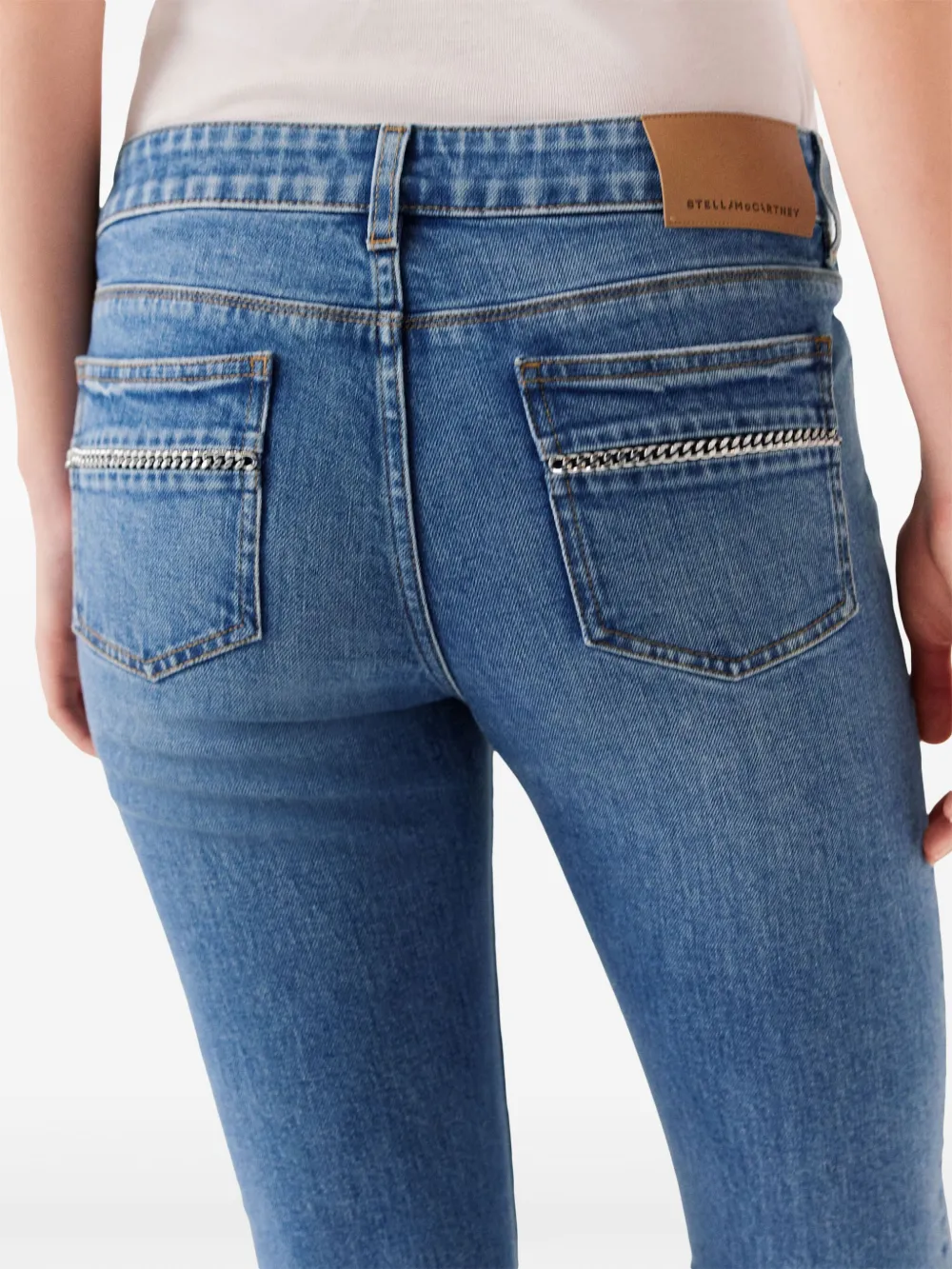 스텔라맥카트니 로고 패치 스키니 진 6D03643SQH14