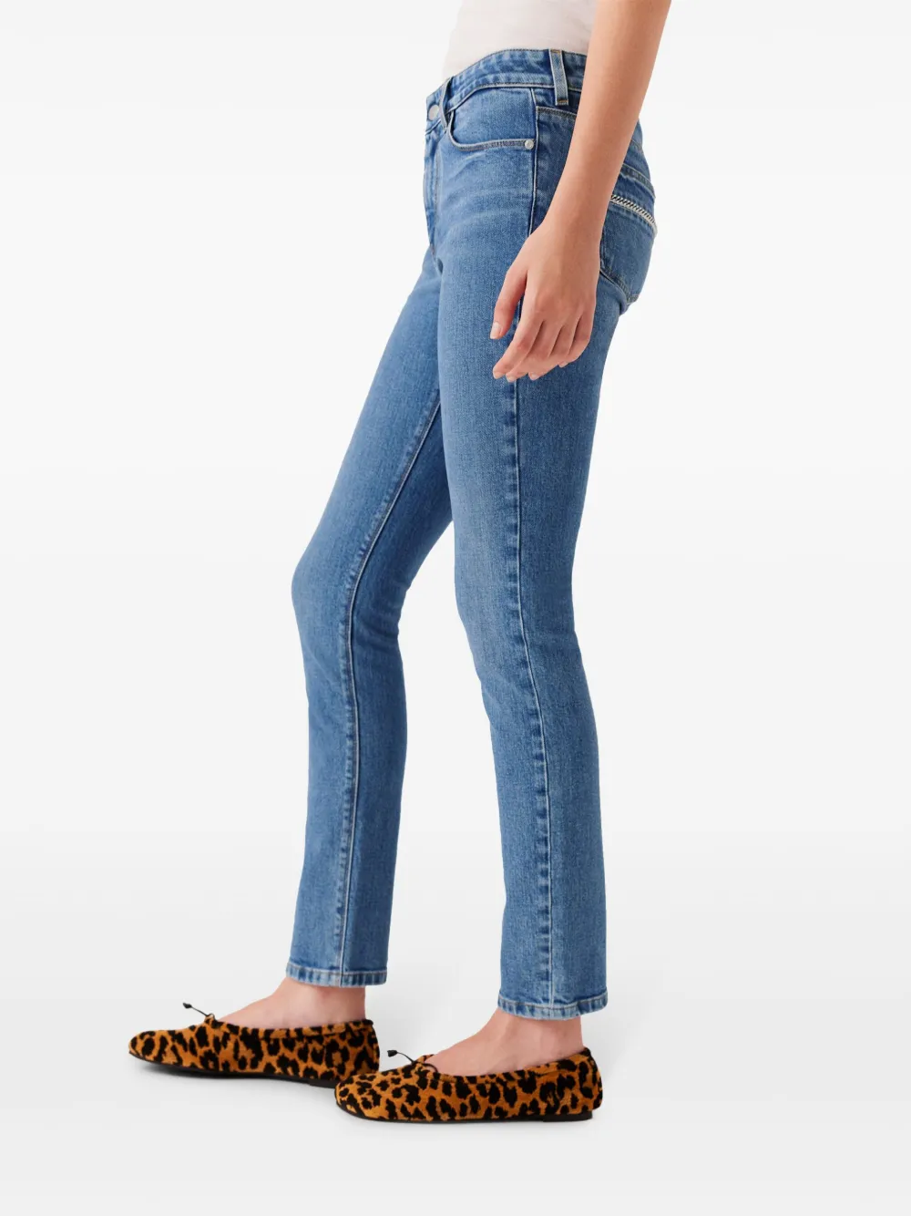 Stella McCartney Skinny jeans met logopatch Blauw