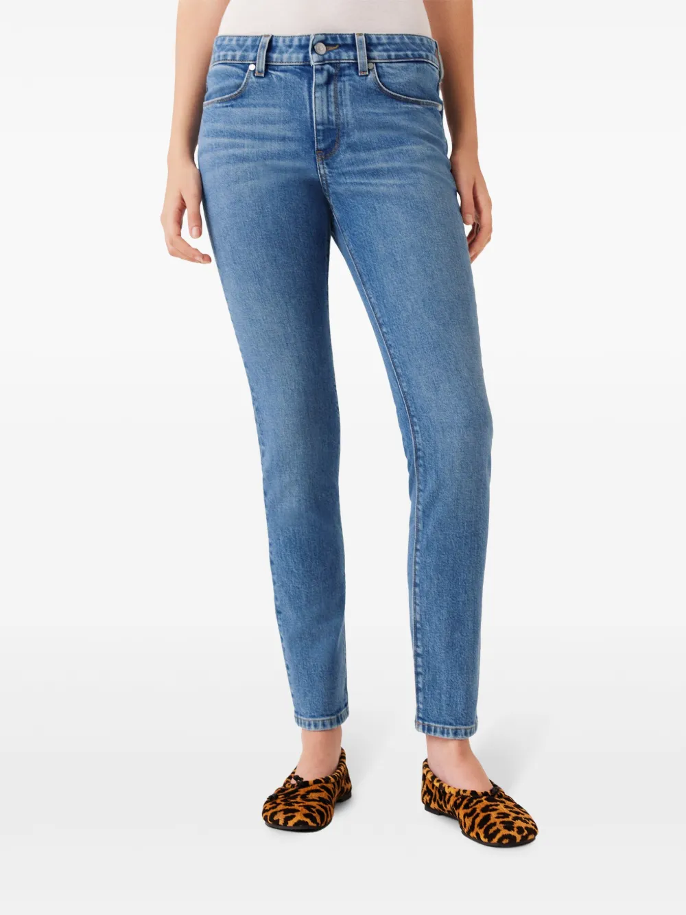 Stella McCartney Skinny jeans met logopatch Blauw