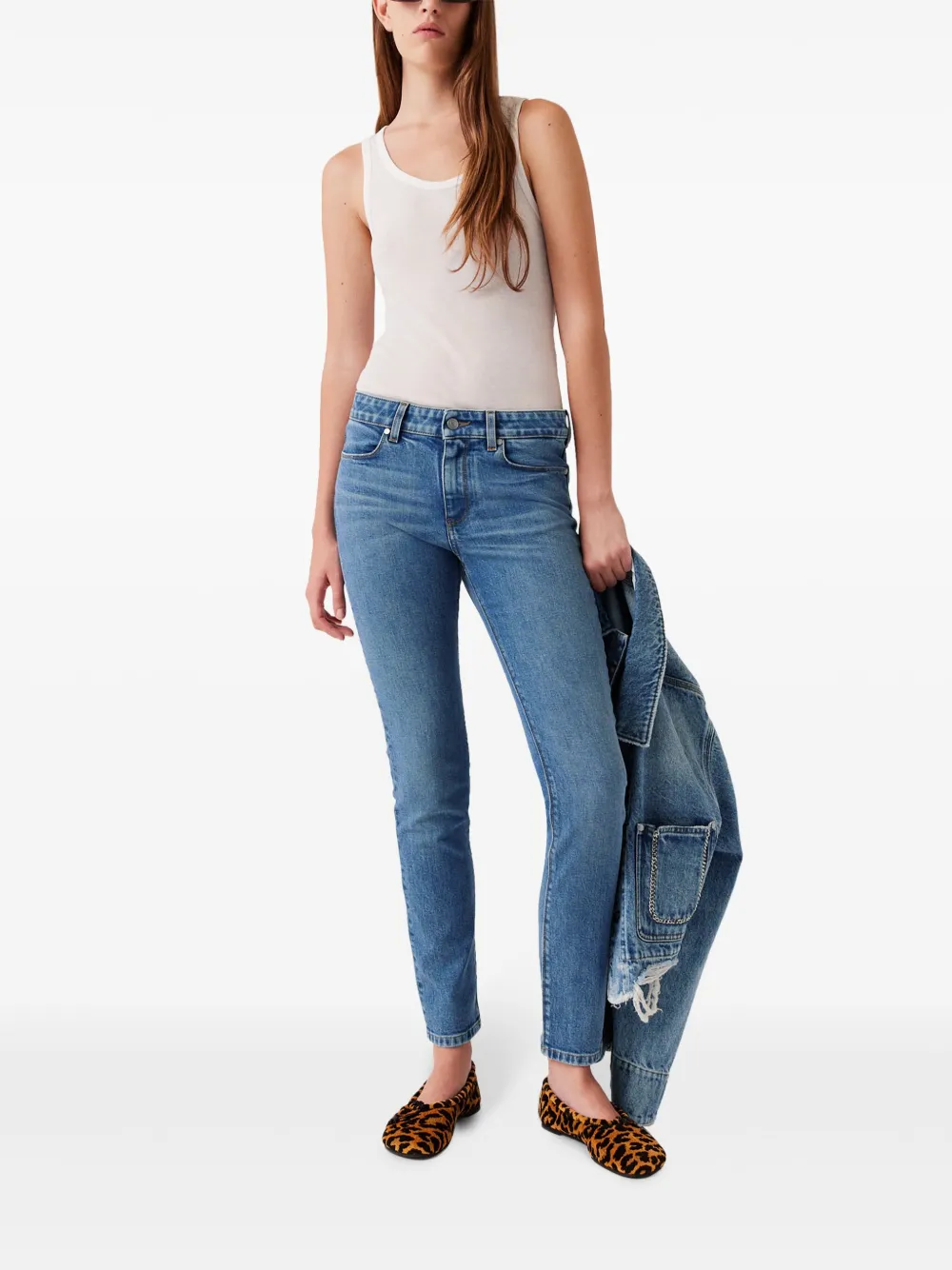 Stella McCartney Skinny jeans met logopatch - Blauw