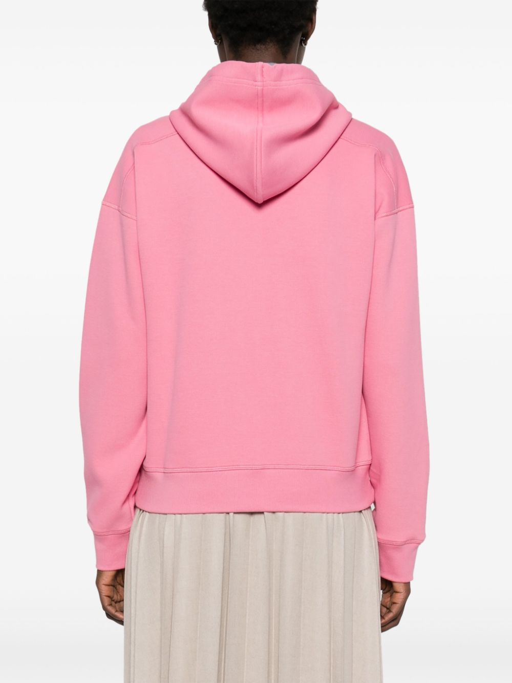 Shop Lacoste Zip-up Piqué Hoodie In Pink