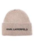 Karl Lagerfeld embroidered-logo beanie hat - Grey