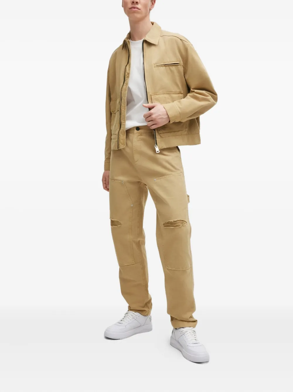 BOSS utility distressed trousers - Bruin