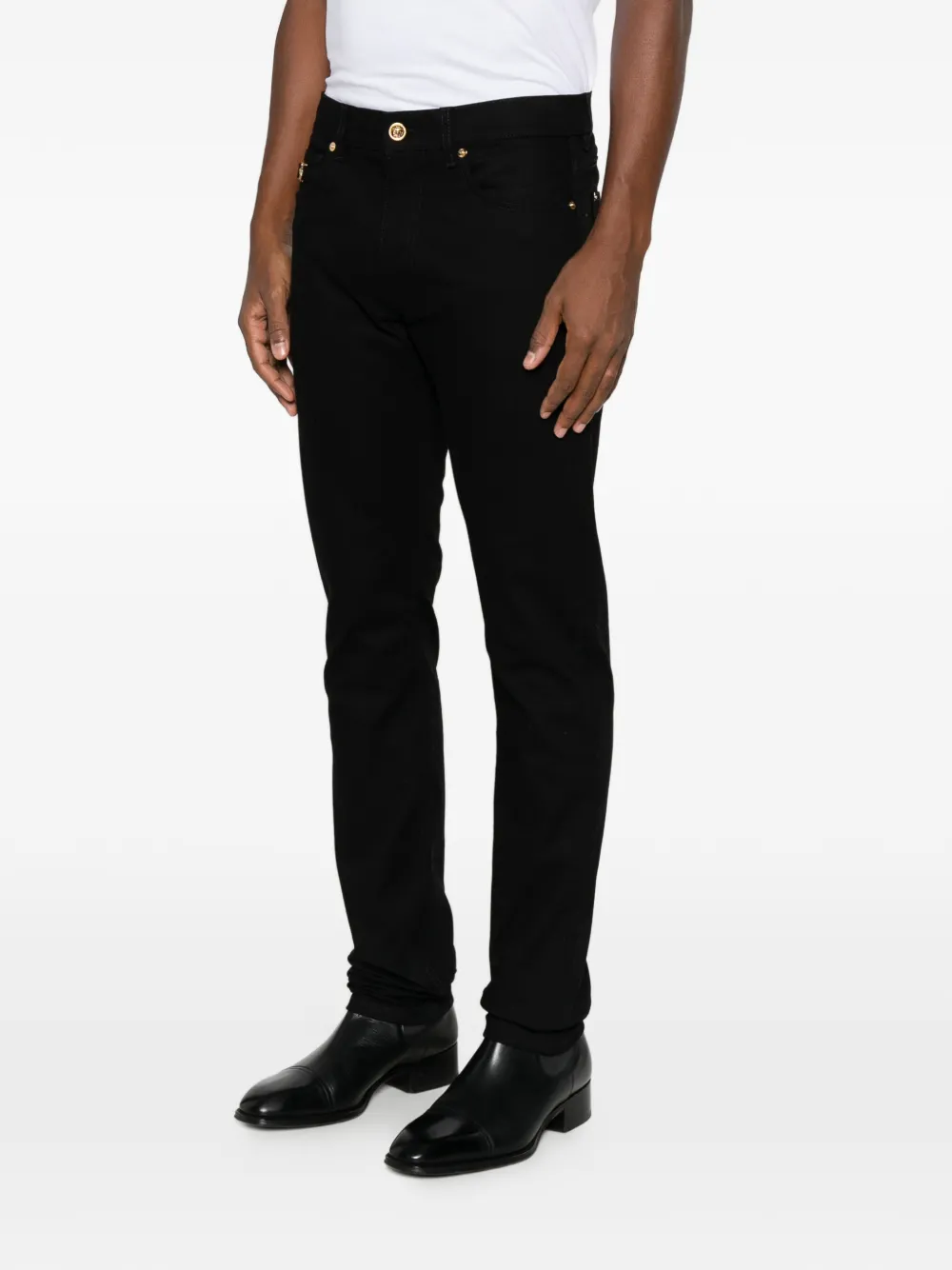 Versace Medusa '95 jeans met logo-plakkaat Zwart