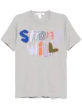 Comme Des Garçons Shirt embroidered-strong will T-shirt - Grey