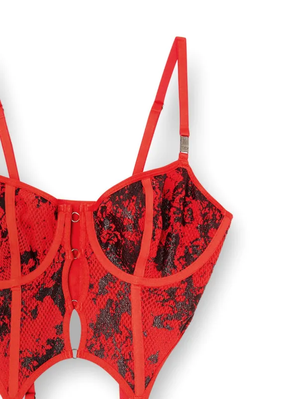 Diesel x Savage x Fenty Visnet Korset Rood FARFETCH NL