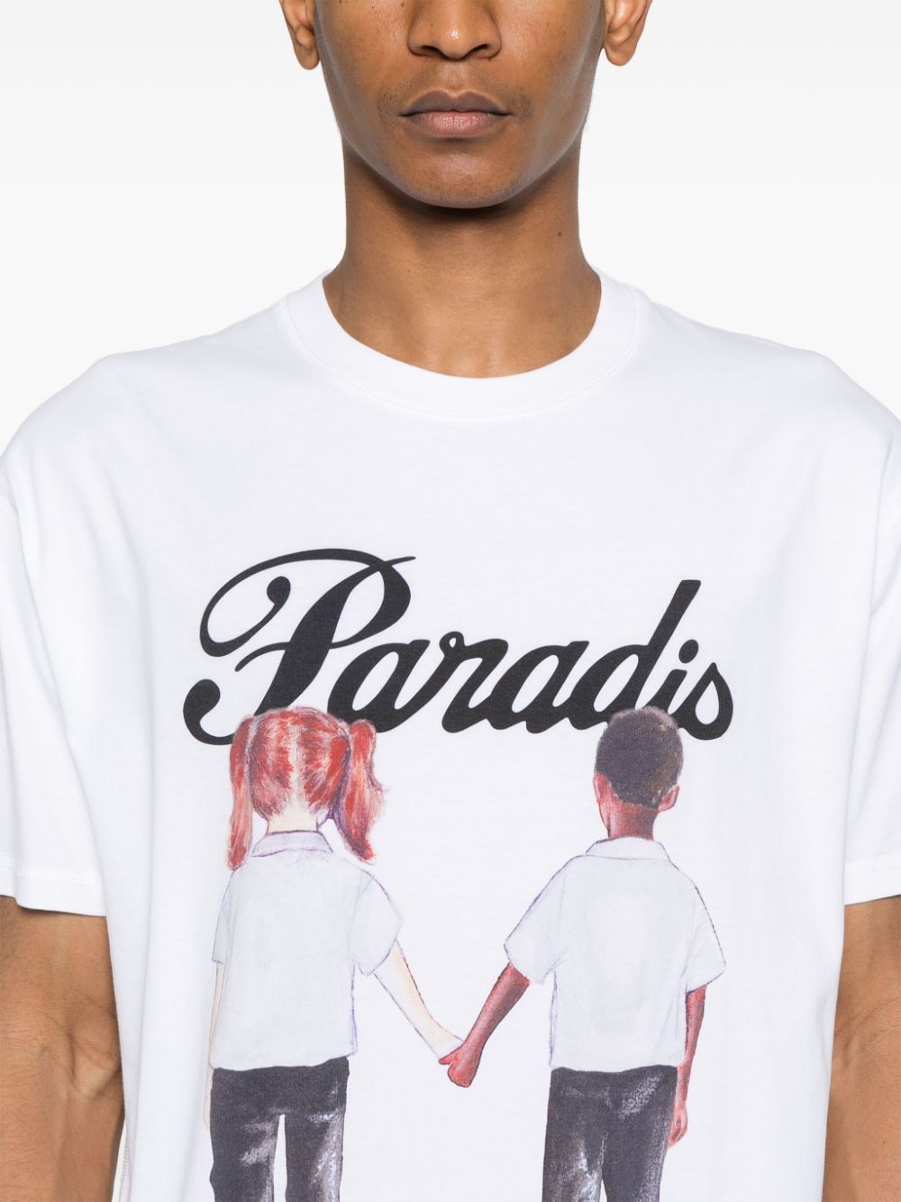 Shop 3paradis Graphic-print T-shirt In White