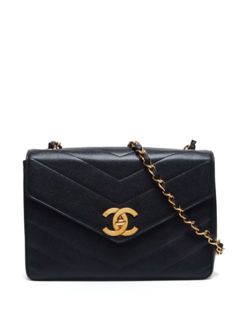 HOT SALE CHANEL 1994-1999 jumbo Classic Flap shoulder bag Women