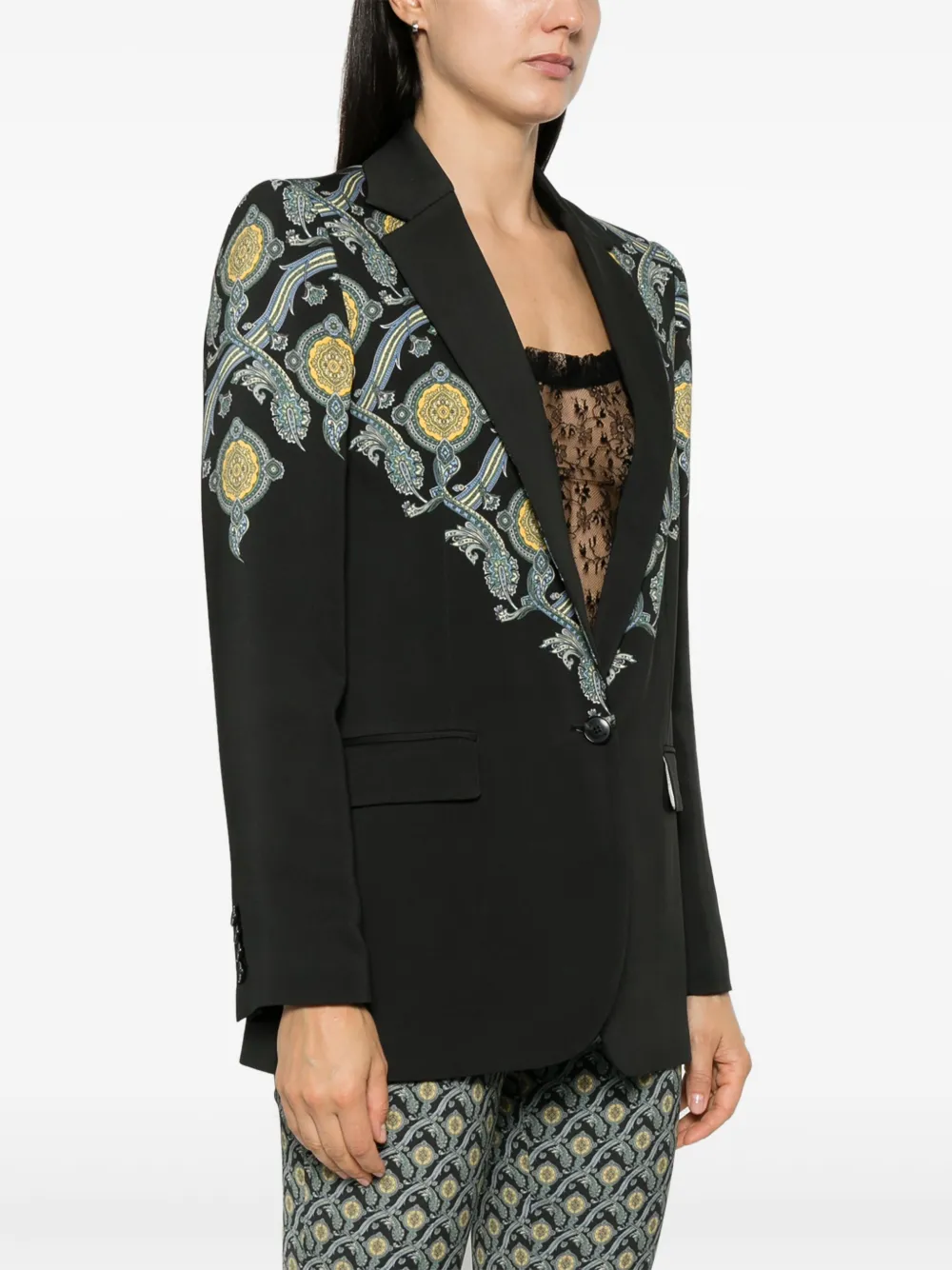 ETRO Blazer met paisley-print Zwart