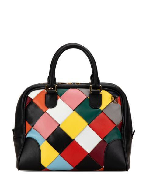 Loewe 2015 Medium Multicolor Woven Leather Amazona 75 satchel Women