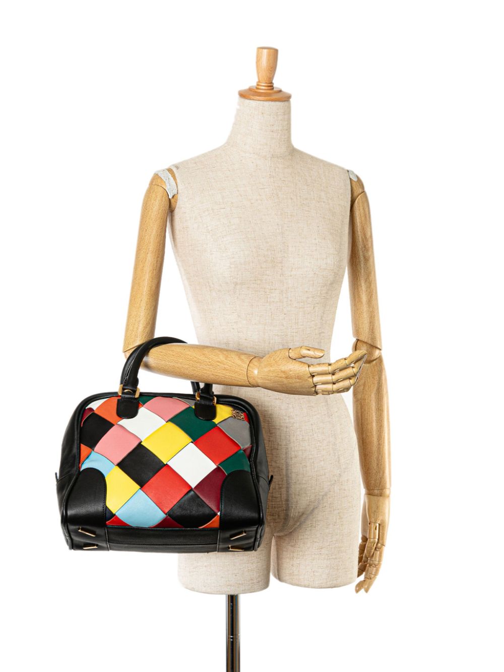 Loewe 2015 Medium Multicolor Woven Leather Amazona 75 satchel Women