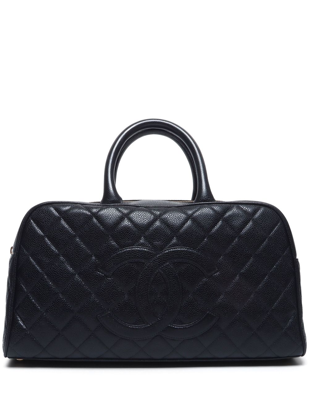 CHANEL Pre-Owned 2003-2004 diamond-quilted bowling bag – Black