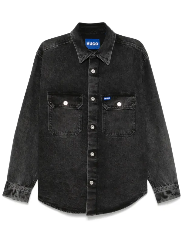 BOSS Denim Shirt Black FARFETCH CA