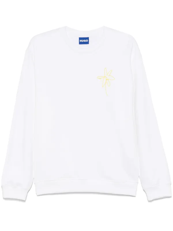 BOSS text print Sweatshirt White FARFETCH PL