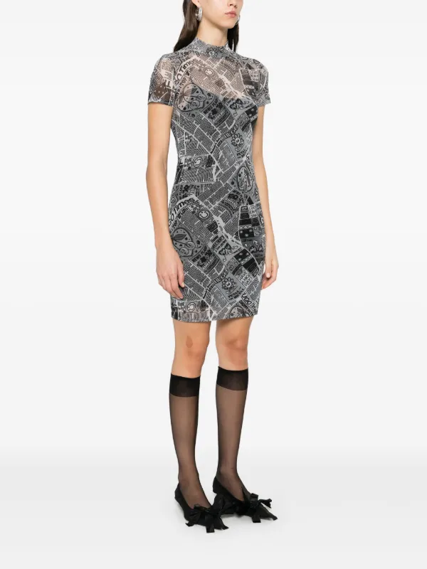 knee length dresses for ladies Maryk Mesh Mini Dress / Black | Meshki main image 0
