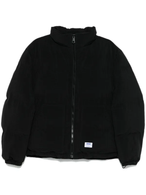 BOSS logo-patch Padded Jacket Black FARFETCH TR