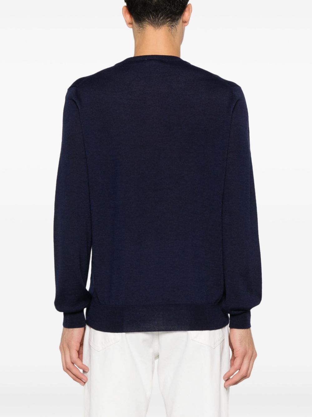 Shop Lacoste Logo-embroidered Sweater In Blau