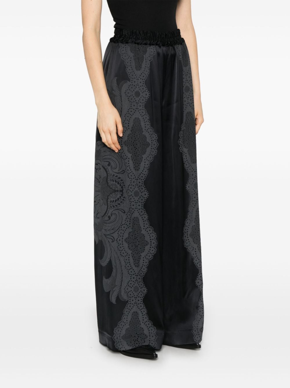 Shop La Doublej Portal Laser Palazzo Pants In Black