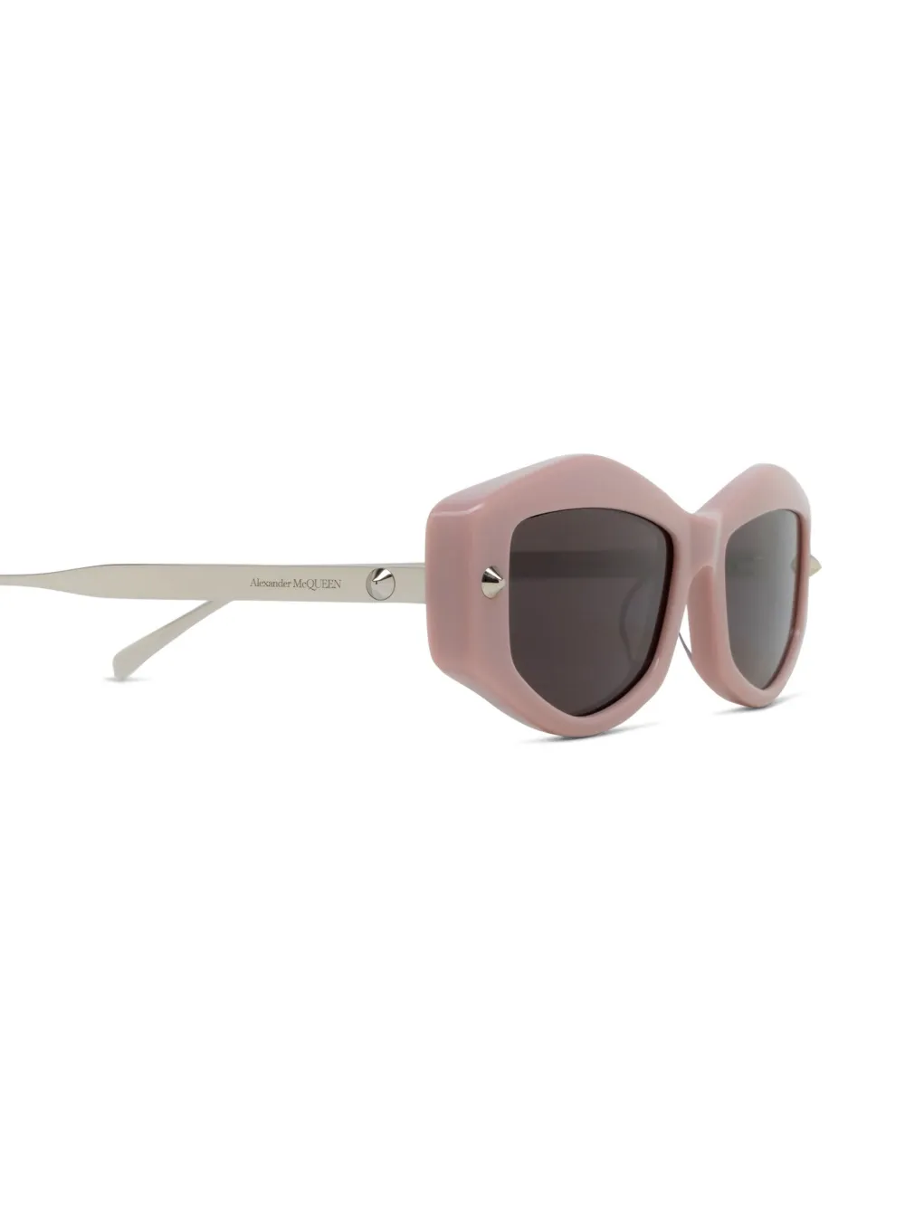 Alexander McQueen Eyewear Zonnebril met geometrisch montuur Roze