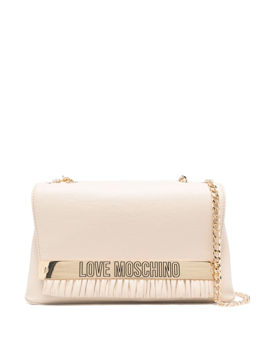 Shop Love Moschino Logo-plaque Cross Body Bag In Neutrals