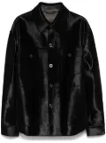 Versace fur jacket - Black