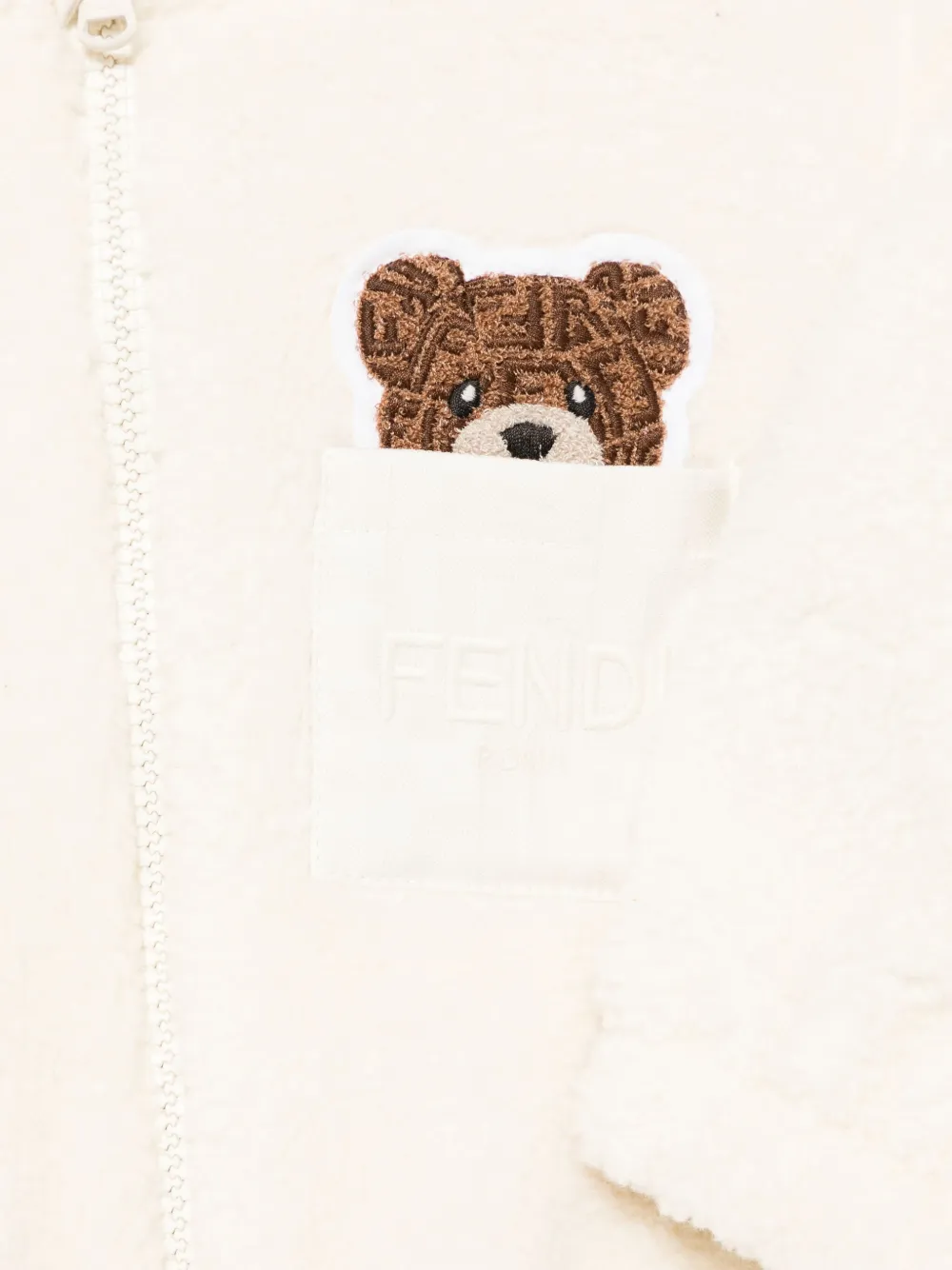 Fendi Kids Jack met geborduurd logo Beige