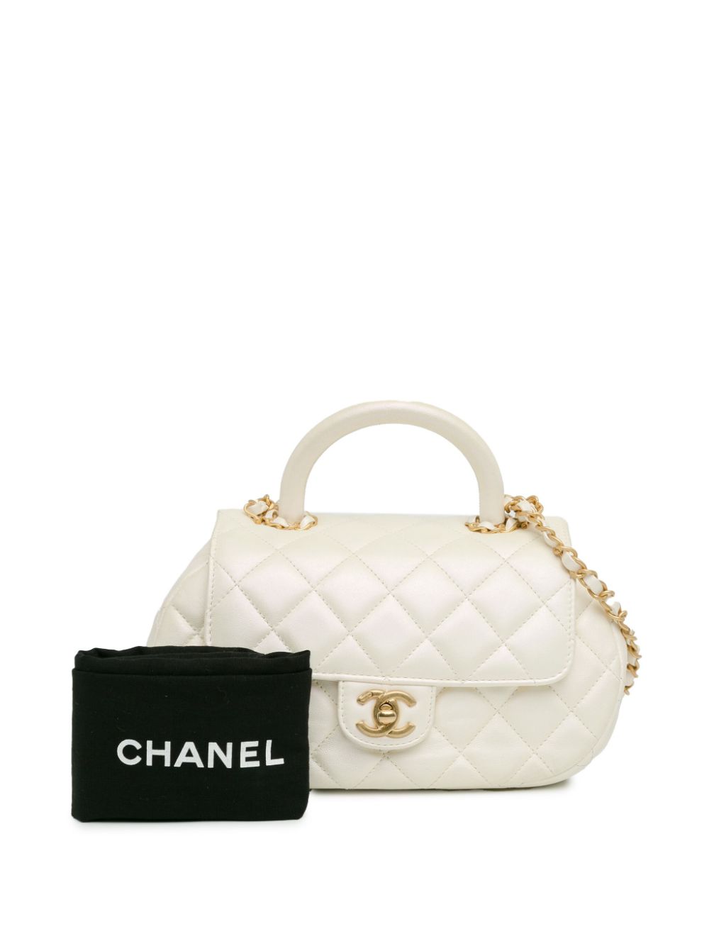 CHANEL 2021-2023 CC Quilted Lambskin Top Handle Flap satchel Women