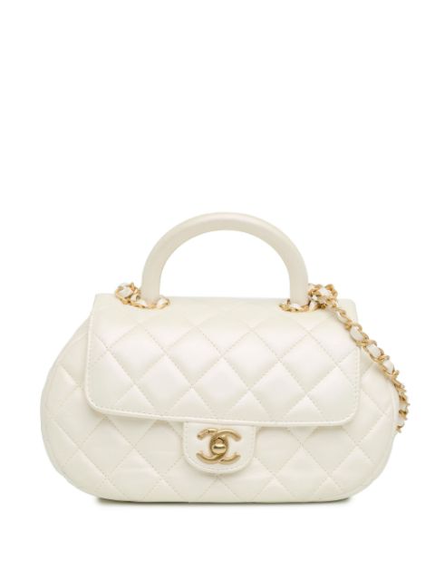 HOT SALE CHANEL 2021-2023 CC Quilted Lambskin Top Handle Flap satchel Women