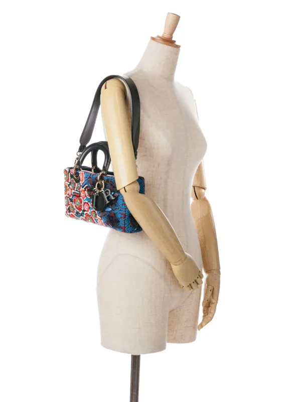 Christian Dior Pre-Owned 2016 Medium Beaded Flower Embellished