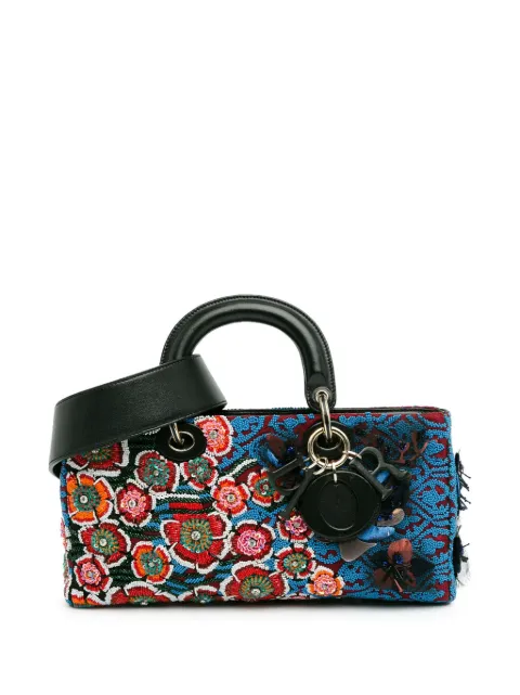 Christian Dior Pre-Owned 2016 Medium Beaded Flower Embellished Lady D Joy satchel