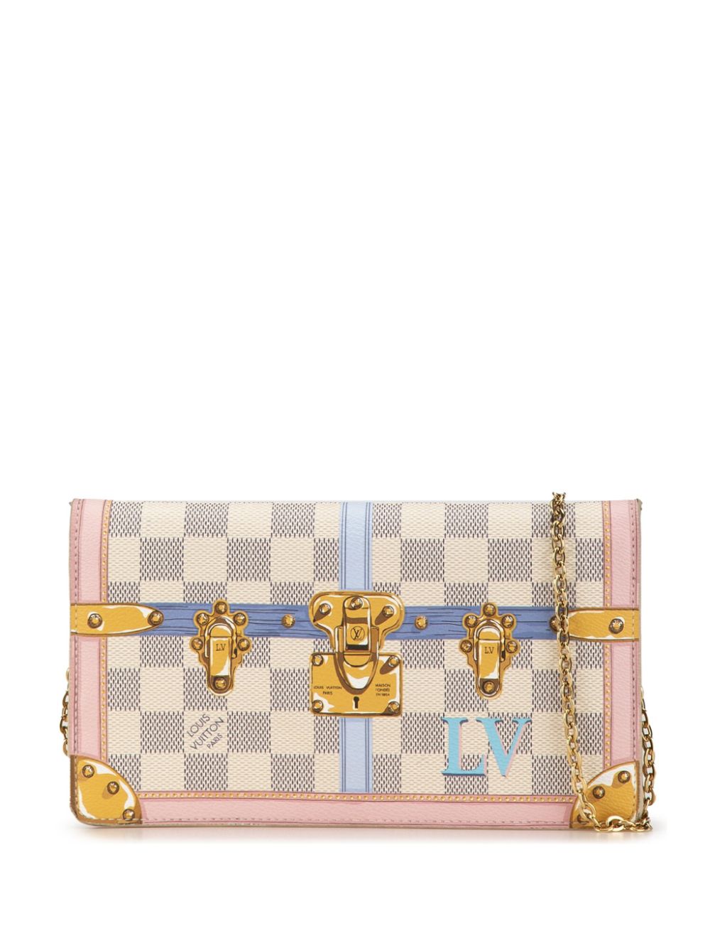 Louis Vuitton Pre-Owned 2018 Damier Azur Summer Trunks Pochette Weekend crossbody bag - Pink