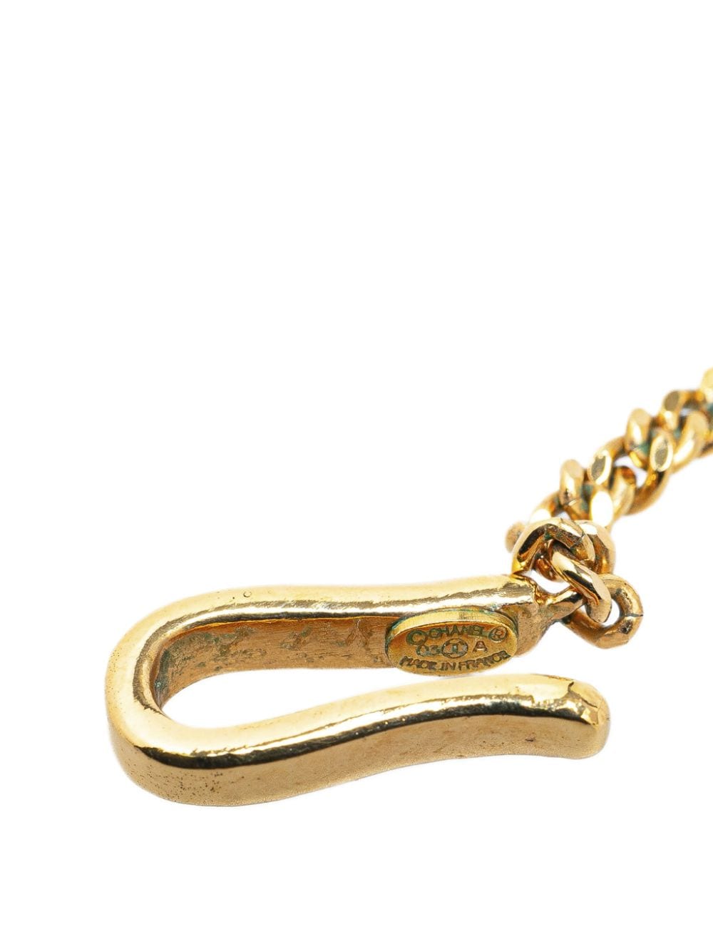 CHANEL Pre-Owned 2003 vergulde halsketting met imitatieparel en CC-hanger - Goud