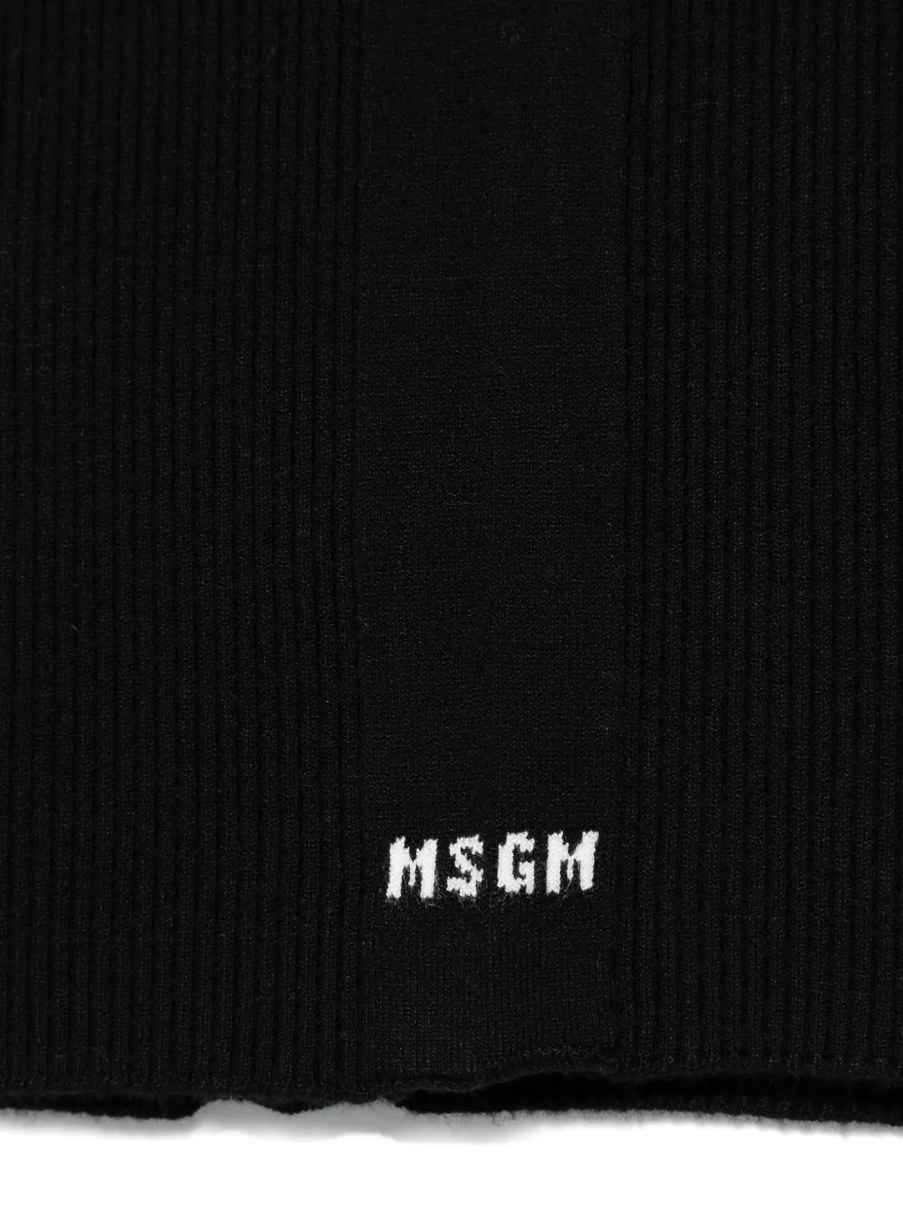 MSGM Kids Ribgebreide rok Zwart