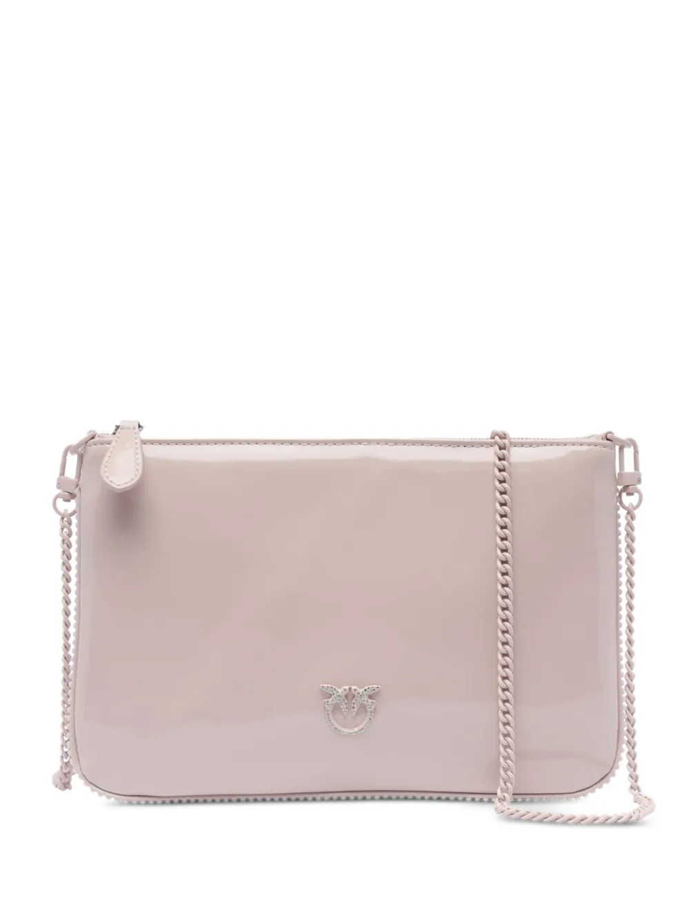 PINKO logo-plaque clutch bag Roze