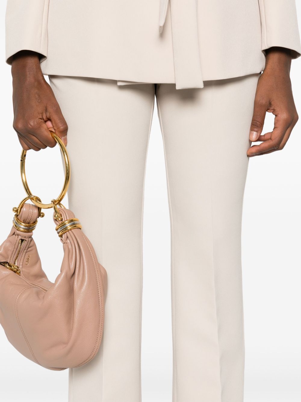 Shop Ermanno Firenze Flared Trousers In Neutrals