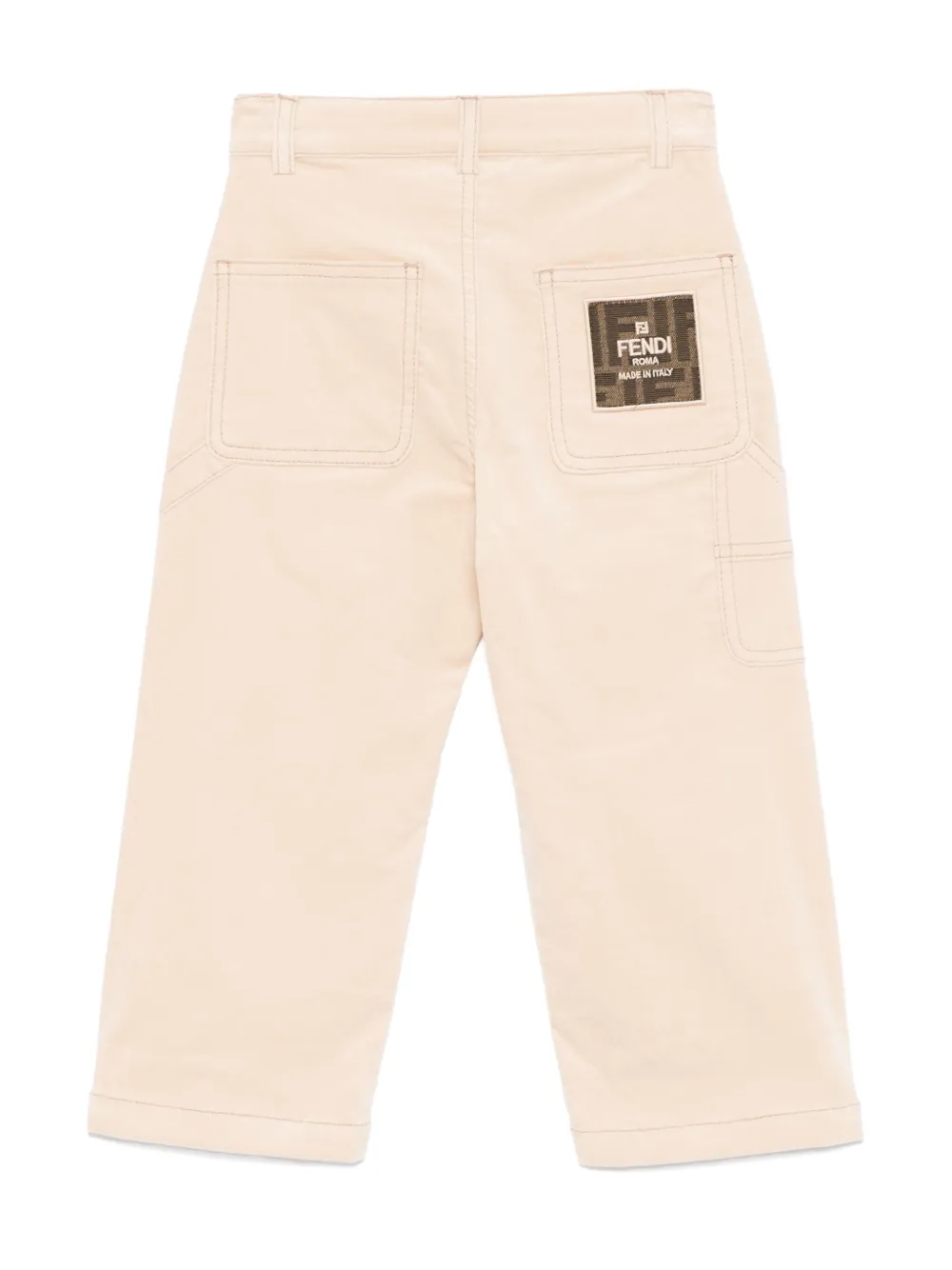 Fendi Kids logo-patch straight trousers | Boys Chinos | Image 2