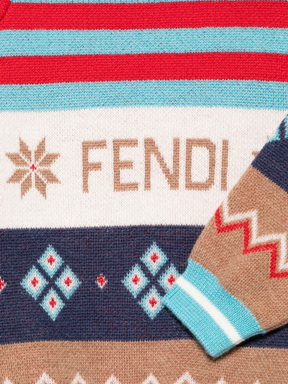 Fendi Kids Intarsia trui Blauw